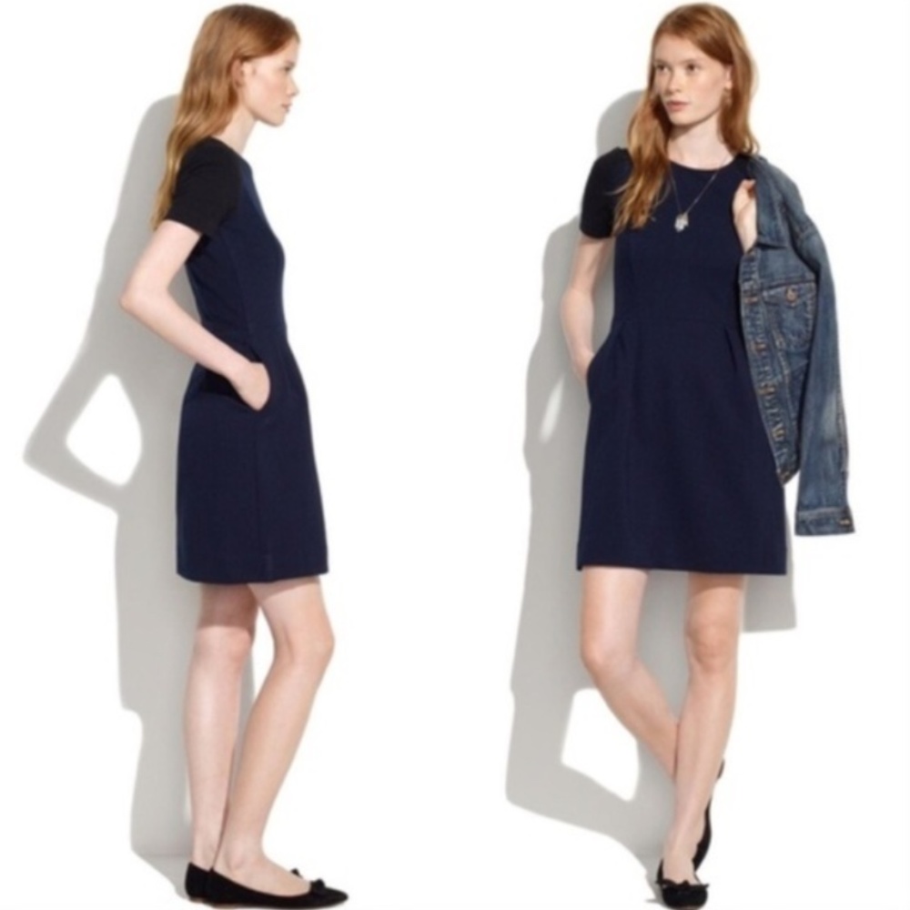 Madewell Navy/Black Colorblock Dress